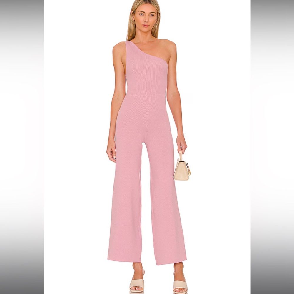 Free People Pink One-Shoulder Jumpsuit